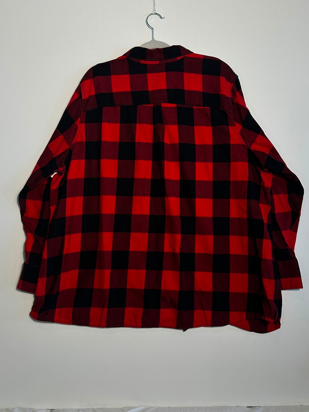 Eddie Bauer 3X Red Black Buffalo Plaid Flannel Shirt TENCEL Plus Size - Picture 3 of 8